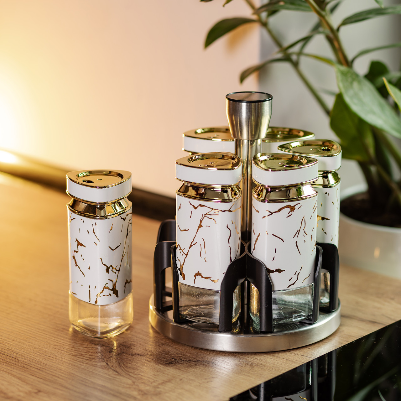 Набір баночок для спецій 6 шт 120 мл карусель для зберігання спецій 6 шт 120 мл