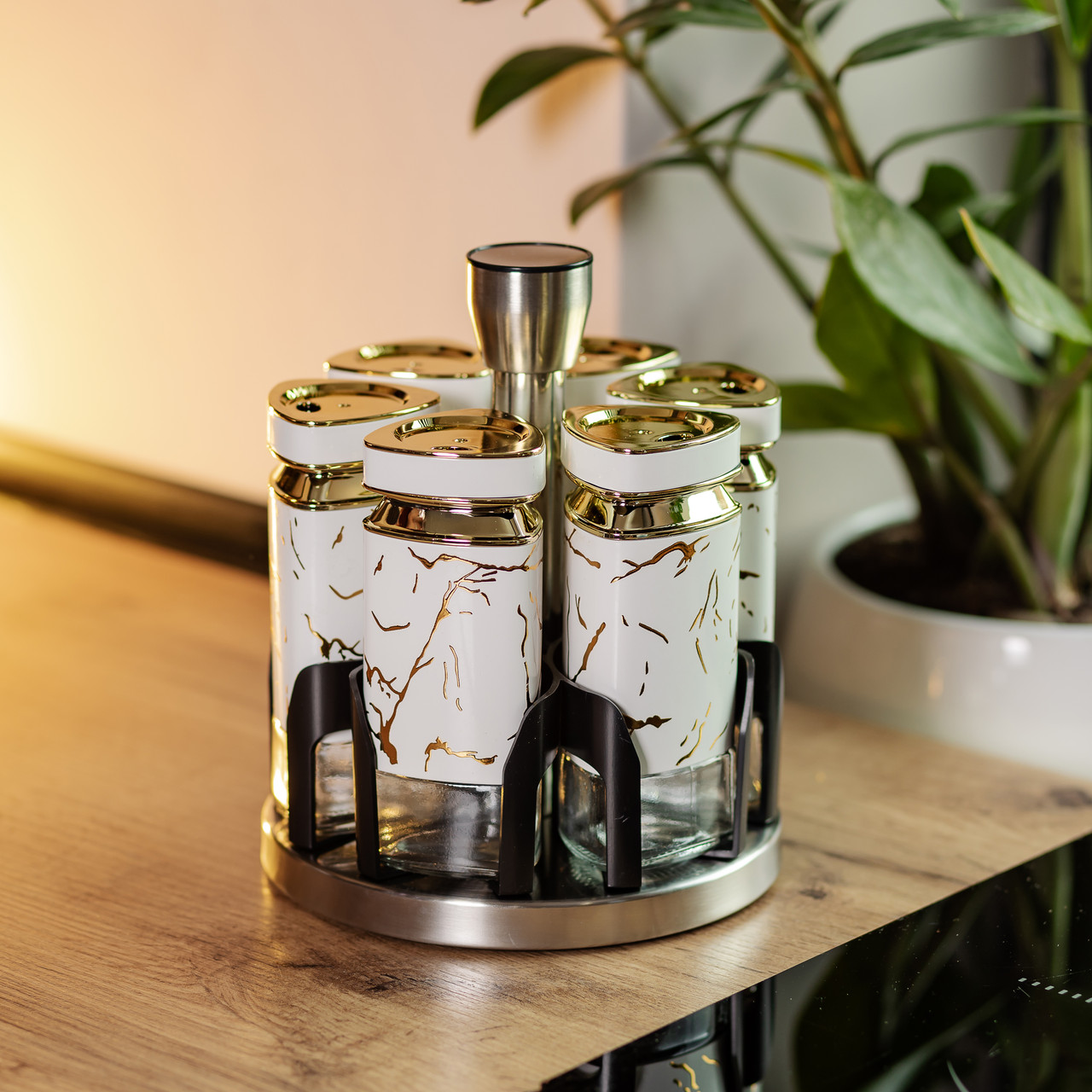 Набір баночок для спецій 6 шт 120 мл карусель для зберігання спецій 6 шт 120 мл