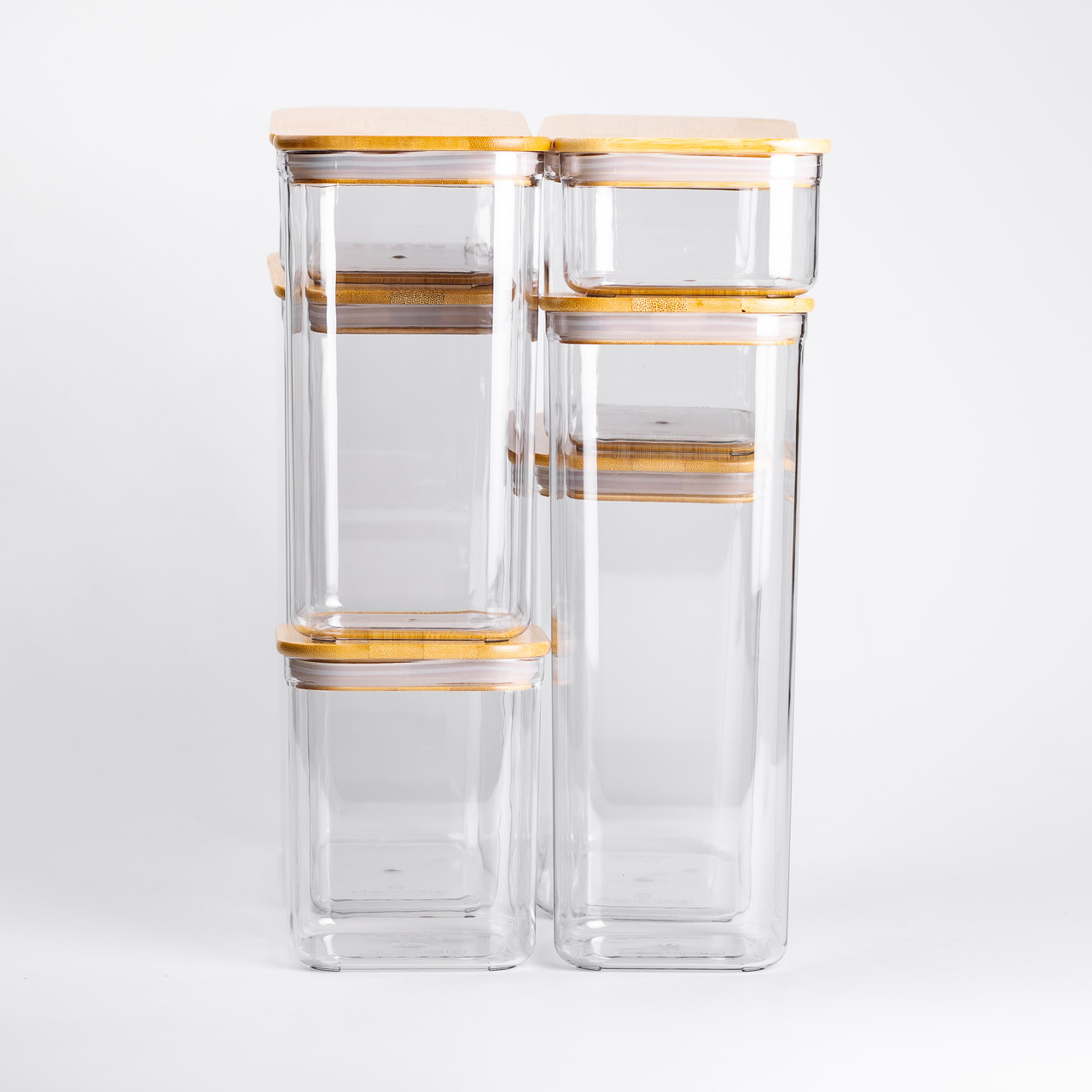 Набір банок для сипучих продуктів 8 штук ємності з бамбуковою кришкою