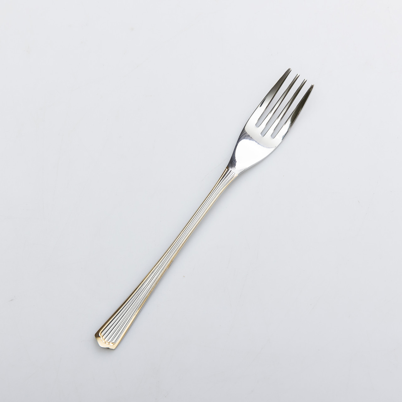 Набір десертних виделок 6 штук виделки для десерту з нержавіючої сталі 15.2 см Срібло із золотим оздобленням