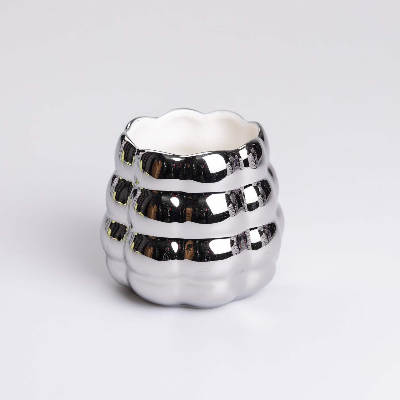 Набір десертних виделок і ложок на 3 персони з підставкою з кераміки 7 предметів Сірий