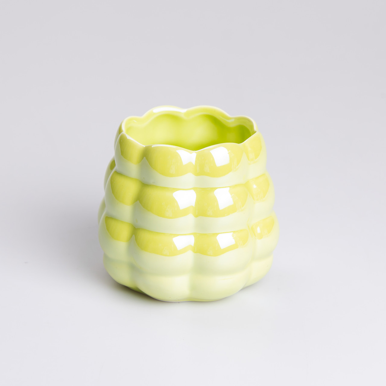 Набір десертних виделок і ложок на 3 персони з підставкою з кераміки 7 предметів Зелений