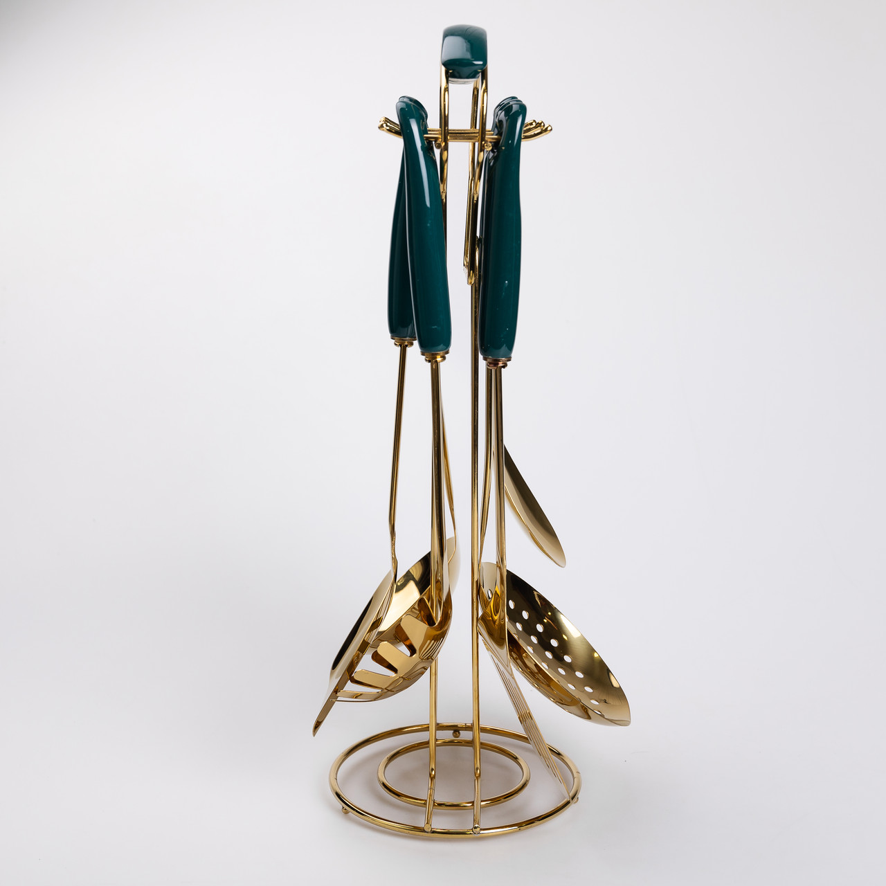 Набір кухонного приладдя на підставці 7 предметів кухонні аксесуари на підставці Смарагдовий