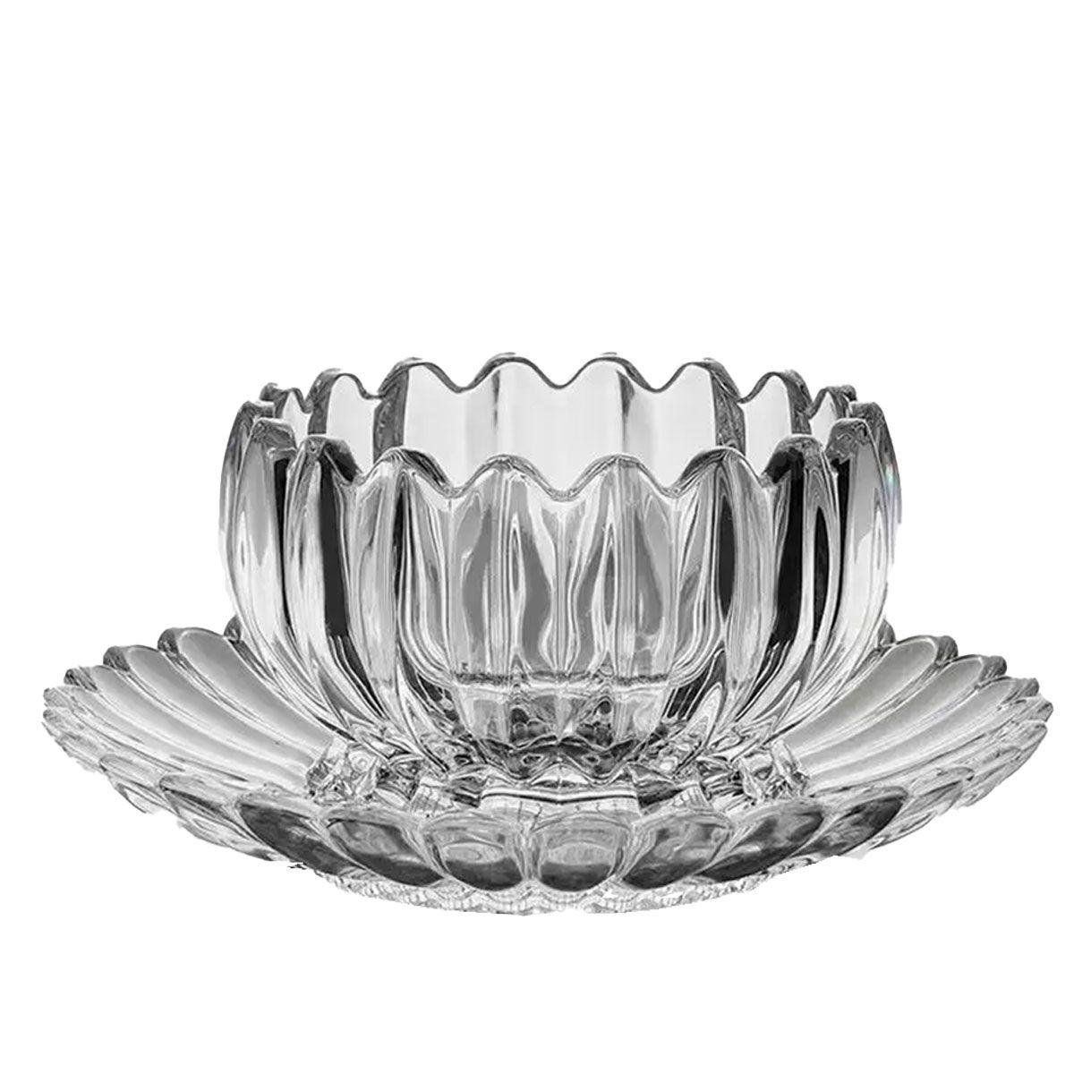 Набір піал із блюдцем 6 шт зі скла 300 мл для десертів