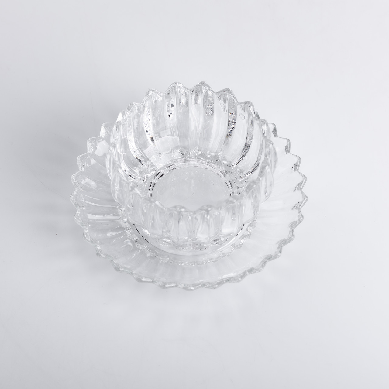 Набір піал із блюдцем 6 шт зі скла 300 мл для десертів