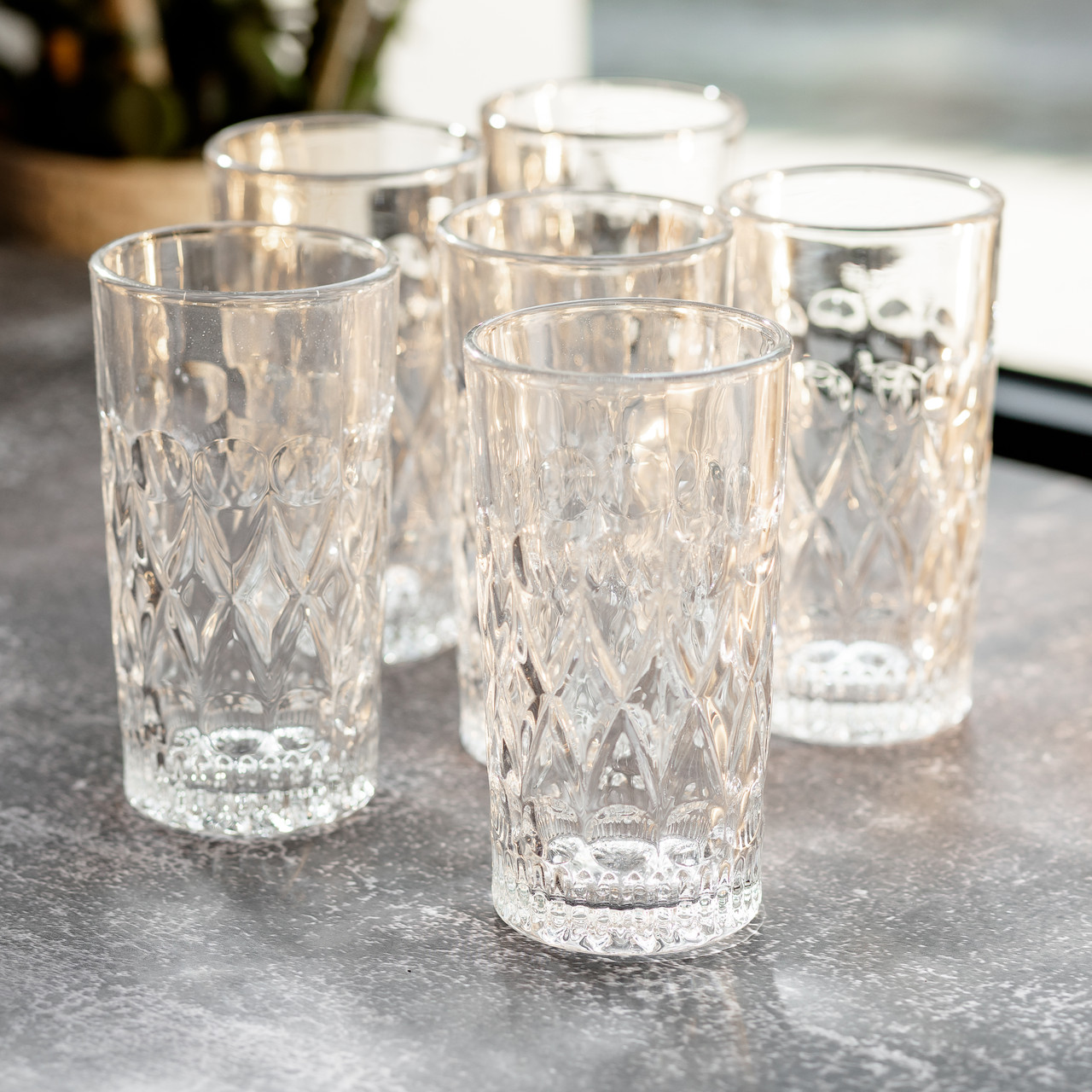 Набір склянок для напоїв 6 шт. з товстого скла 400 мл склянки для холодних напоїв