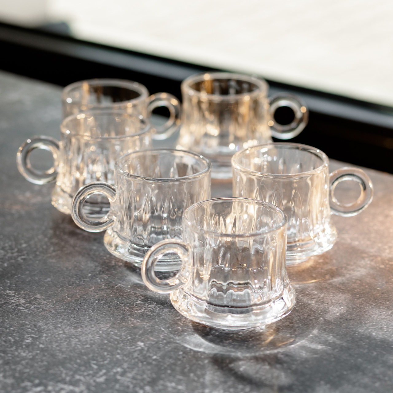 Набір скляних чашок 6 шт. для чаю, кави 100 мл