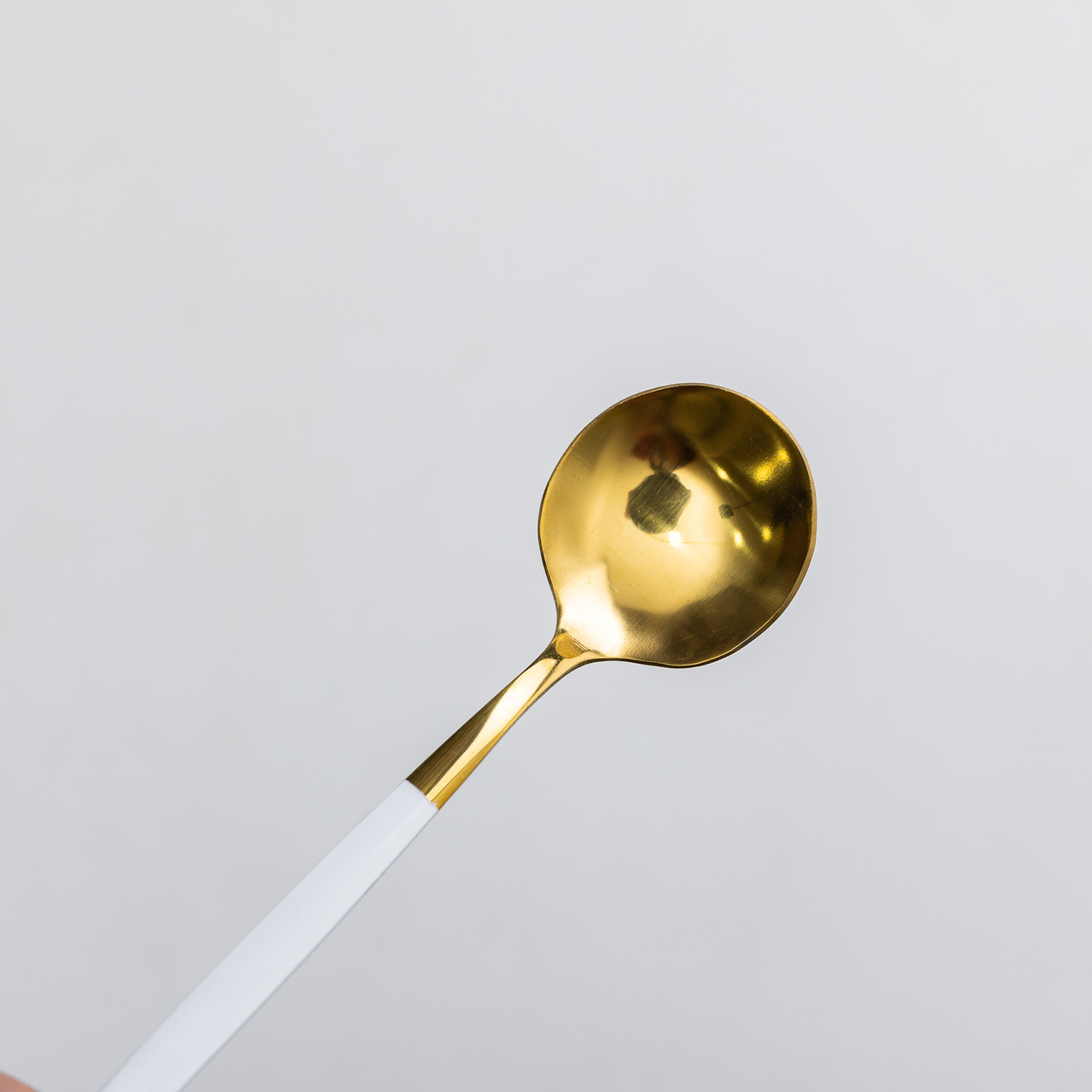 Набір столових ложок 6 штук ложки столові з нержавійки 21 см Білий із золотом