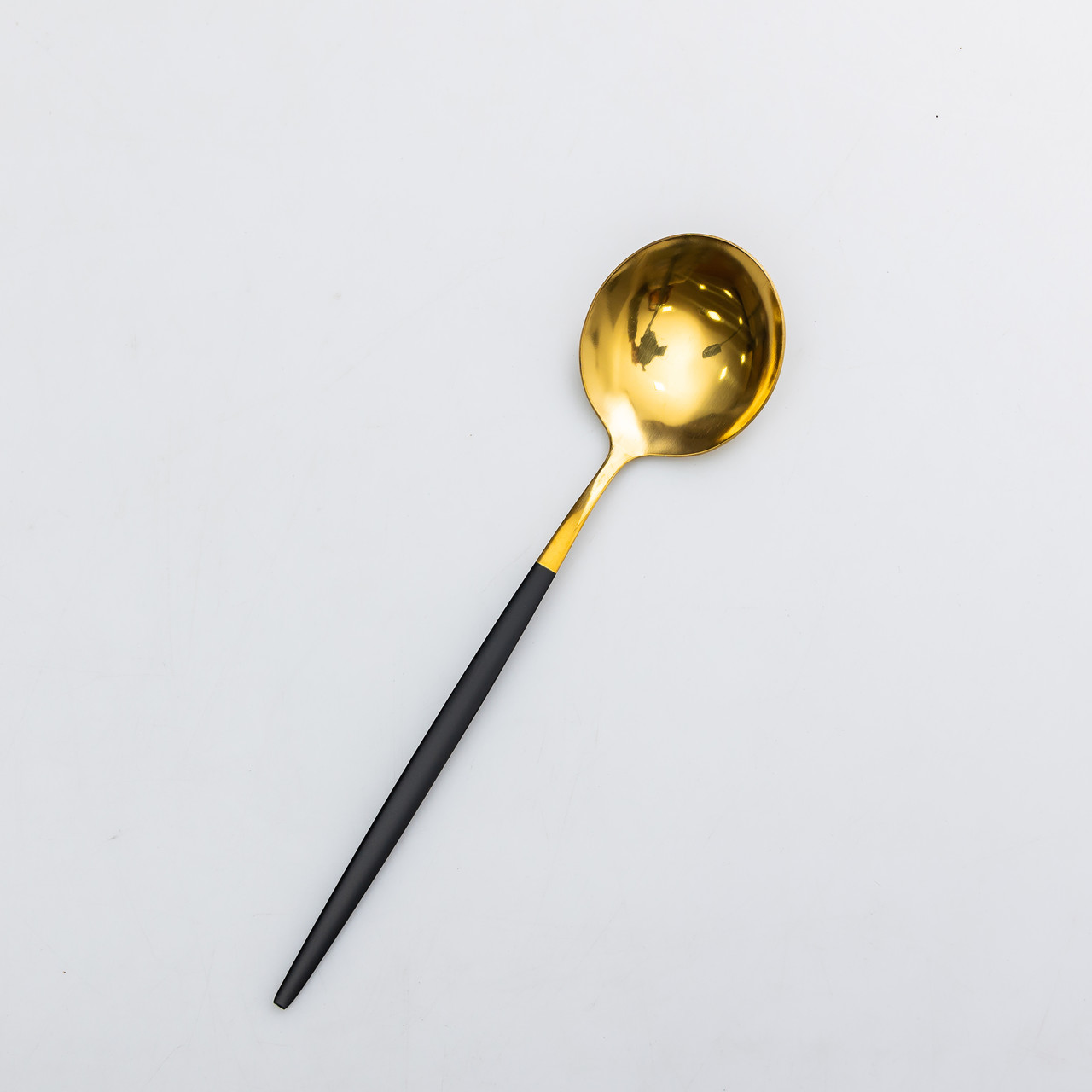 Набір столових ложок 6 штук ложки столові з нержавійки 21 см Чорний з золотом