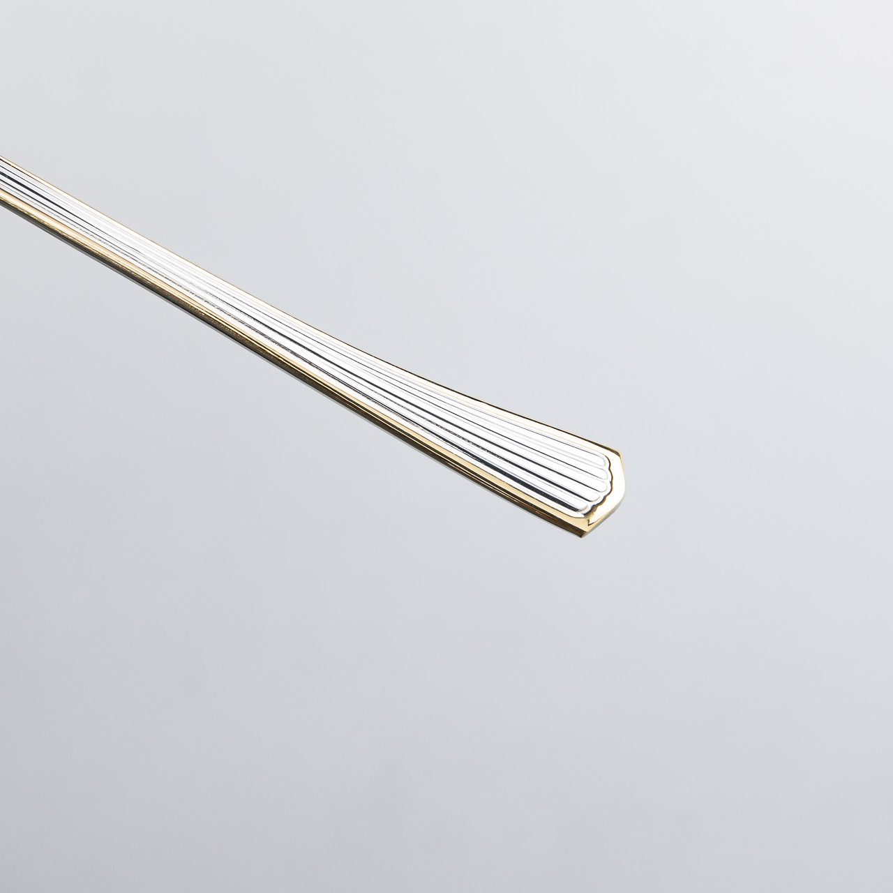 Набір столових ложок 6 штук ножі з нержавіючої сталі набір ложок 20.7 см Срібло із золотим обрамленням