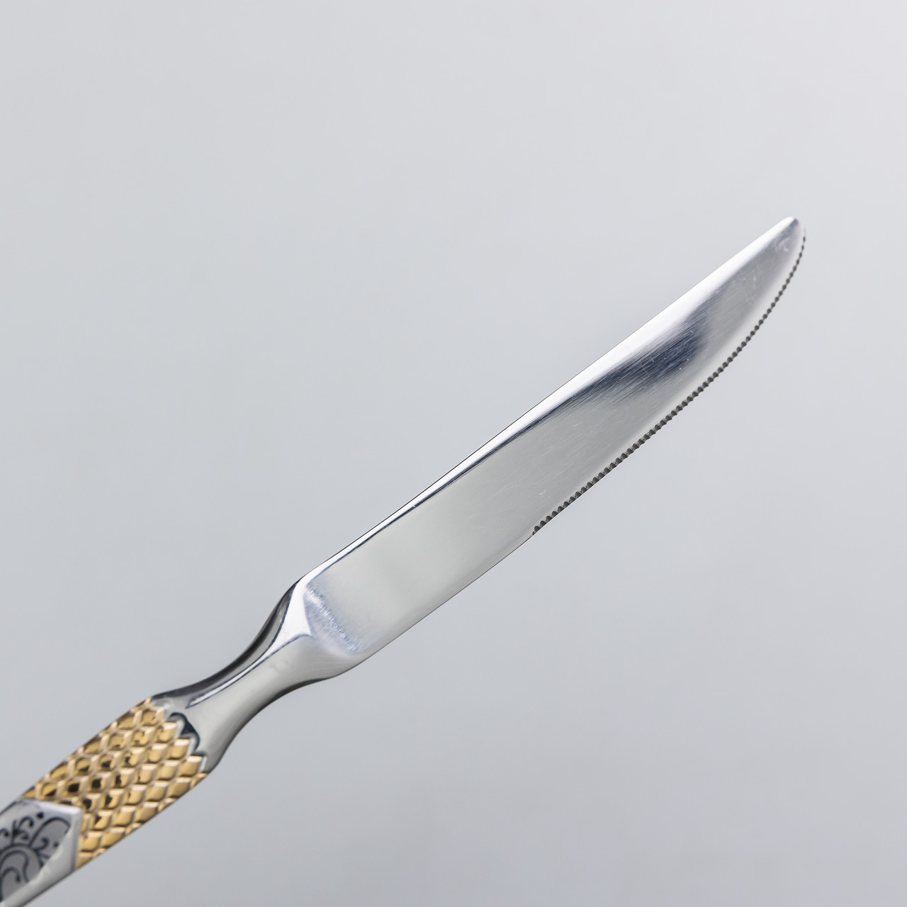 Набір столових ножів 6 штук ножі сервірувальні з нержавіючої сталі 22.7 см Срібло з золотом