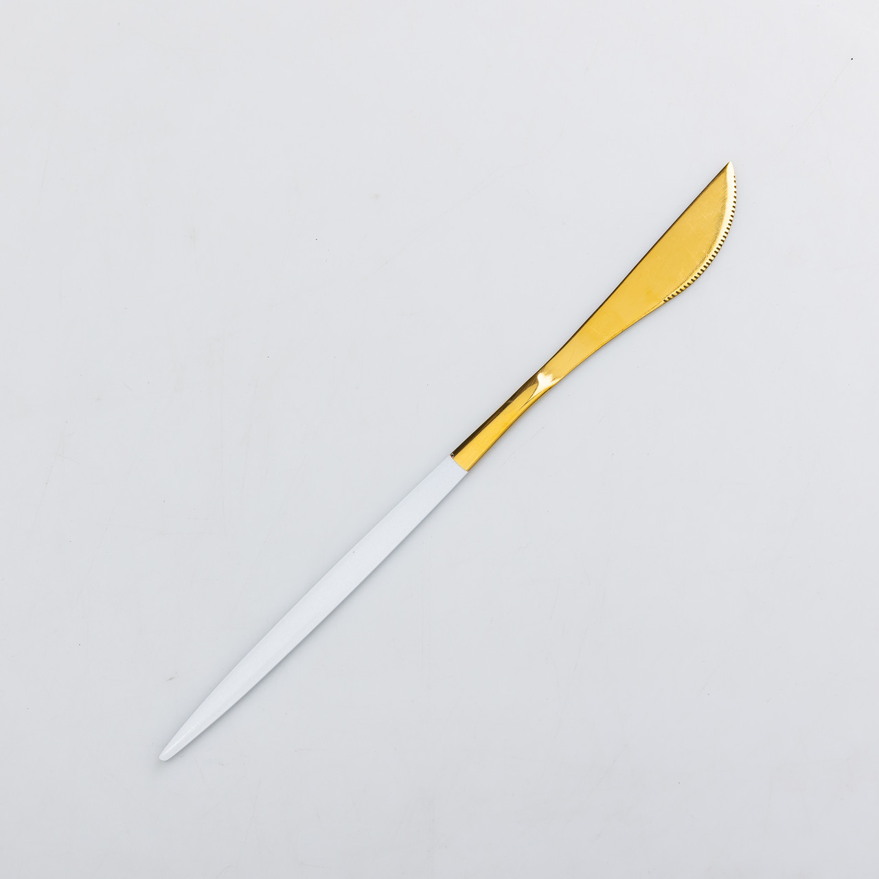 Набір столових ножів 6 штук ножі сервірувальні столові 22.5 см Білий із золотом
