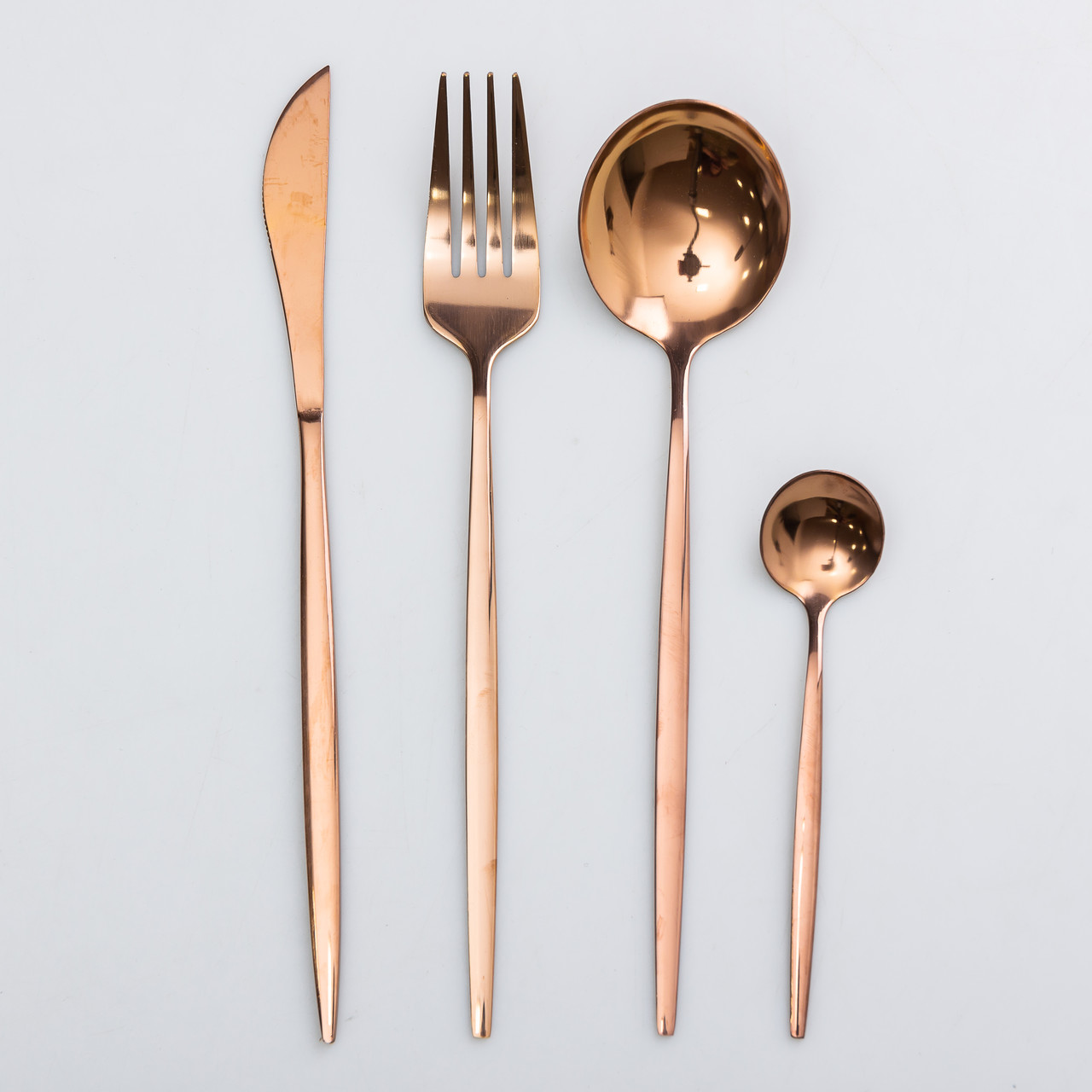 Набір столових приборів 24 предмети набір ложок виделок і ножів на 6 персон Бронзовий