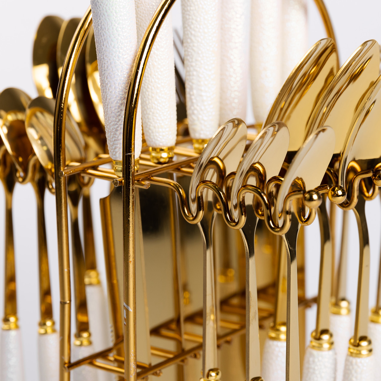 Набір столових приборів на підставці 24 предмети столовий набір на 6 персон Білий