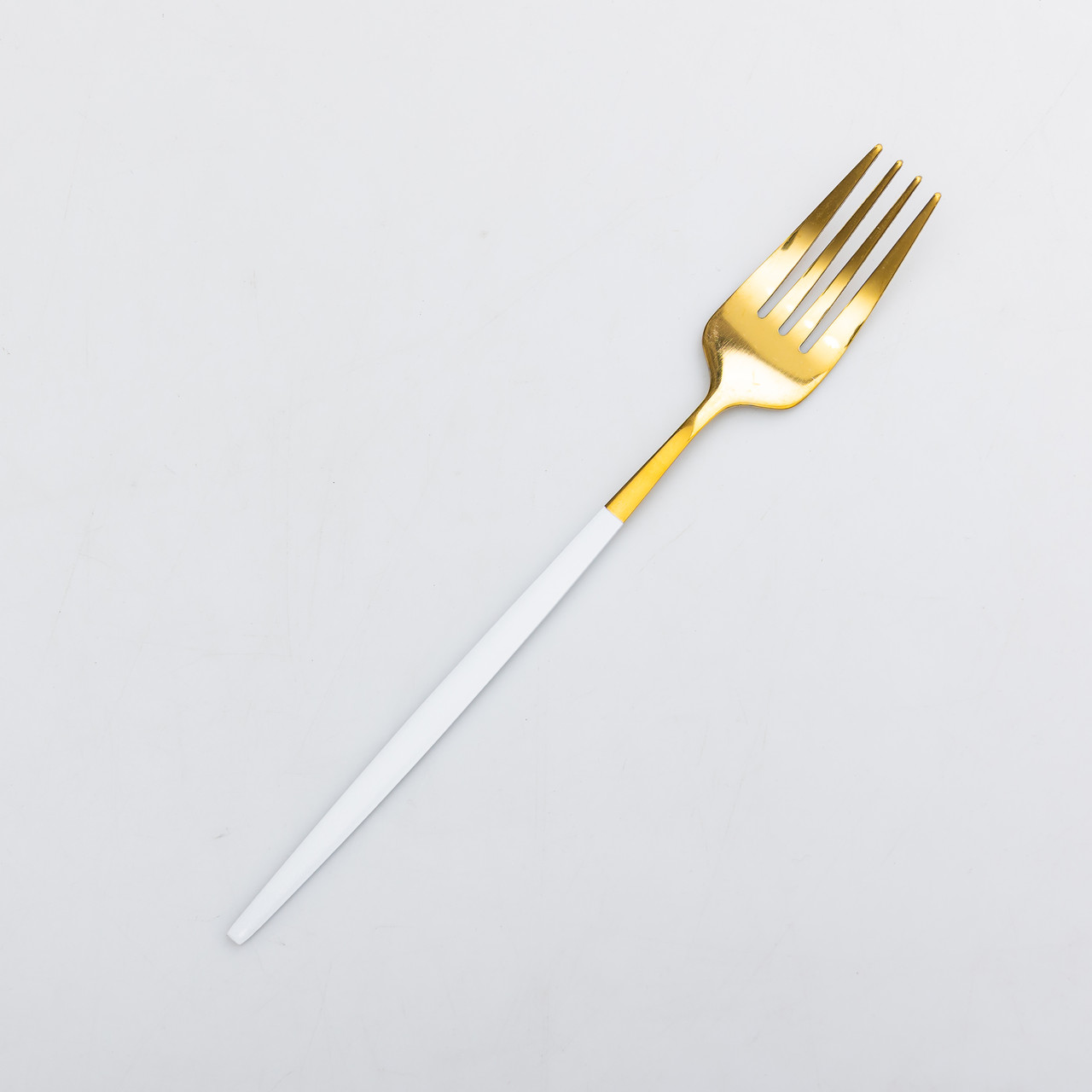 Набір столових виделок 6 штук виделки кухонні з нержавіючої сталі 21.5 см Білий із золотом