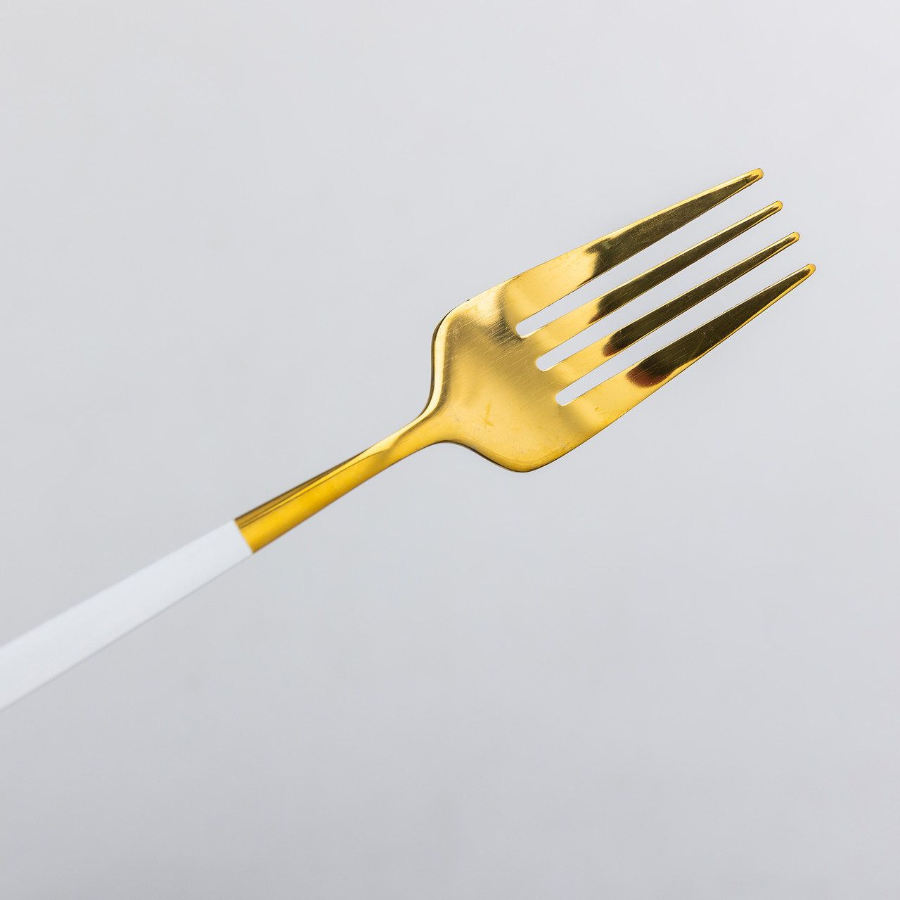 Набір столових виделок 6 штук виделки кухонні з нержавіючої сталі 21.5 см Білий із золотом