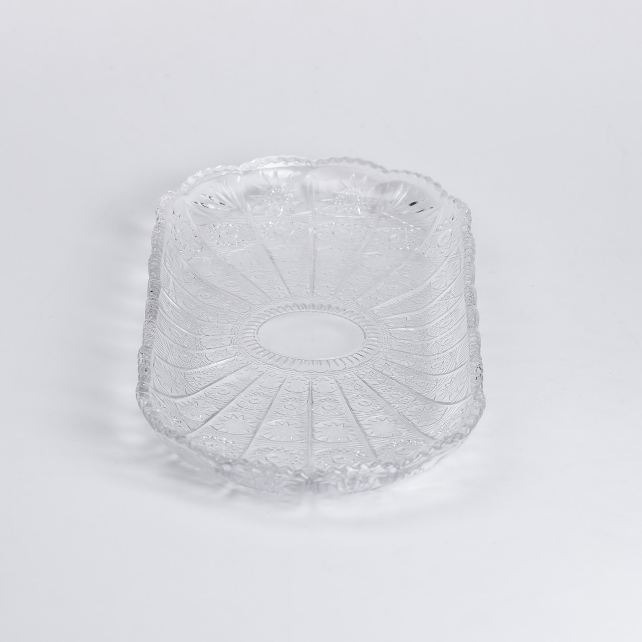 Сервірувальне блюдо для подачі закусок 33.5х15х2 см скляне овальне