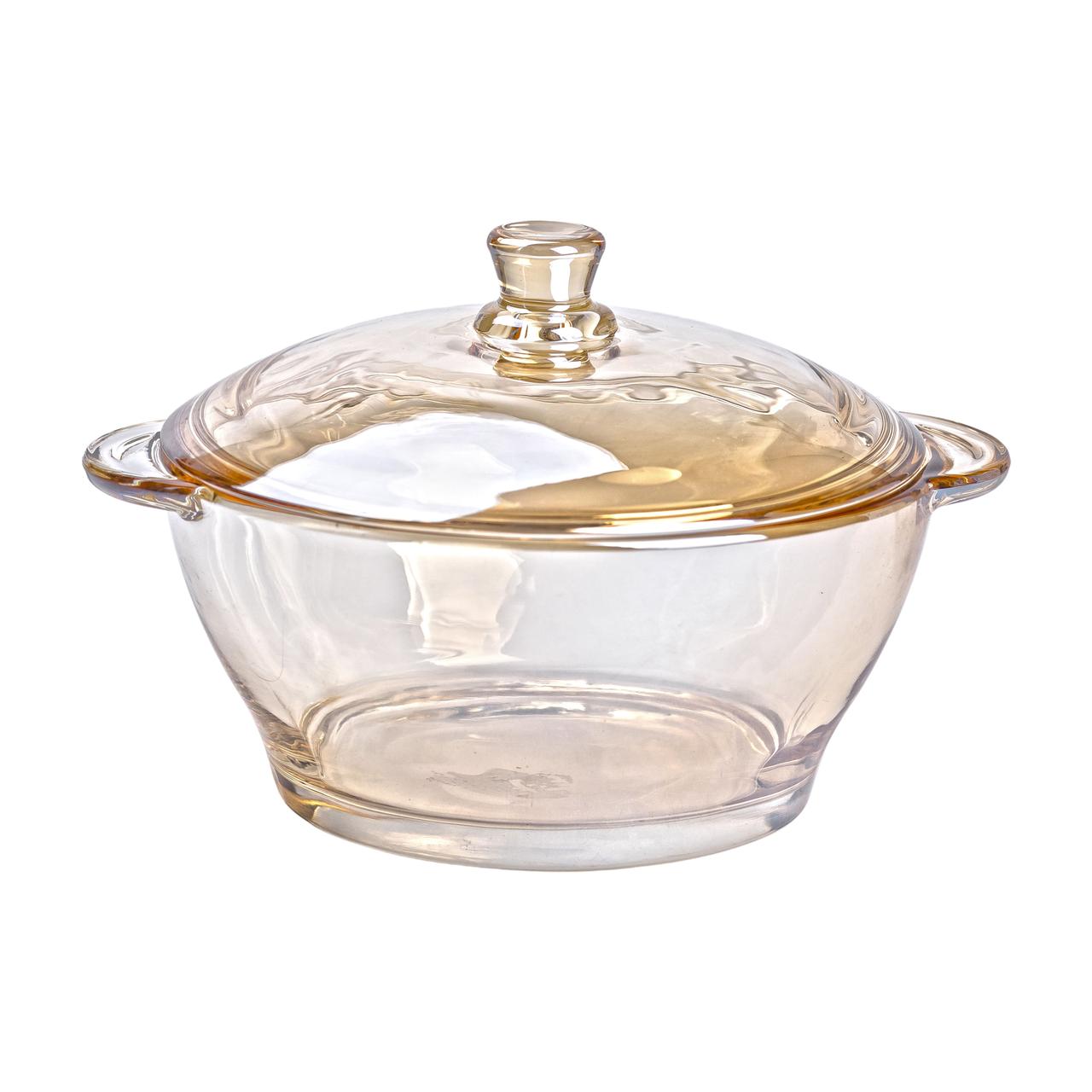 Супниця із кришкою скляна Ø 15.5 см бульйонниця 1 л для гарячих страв