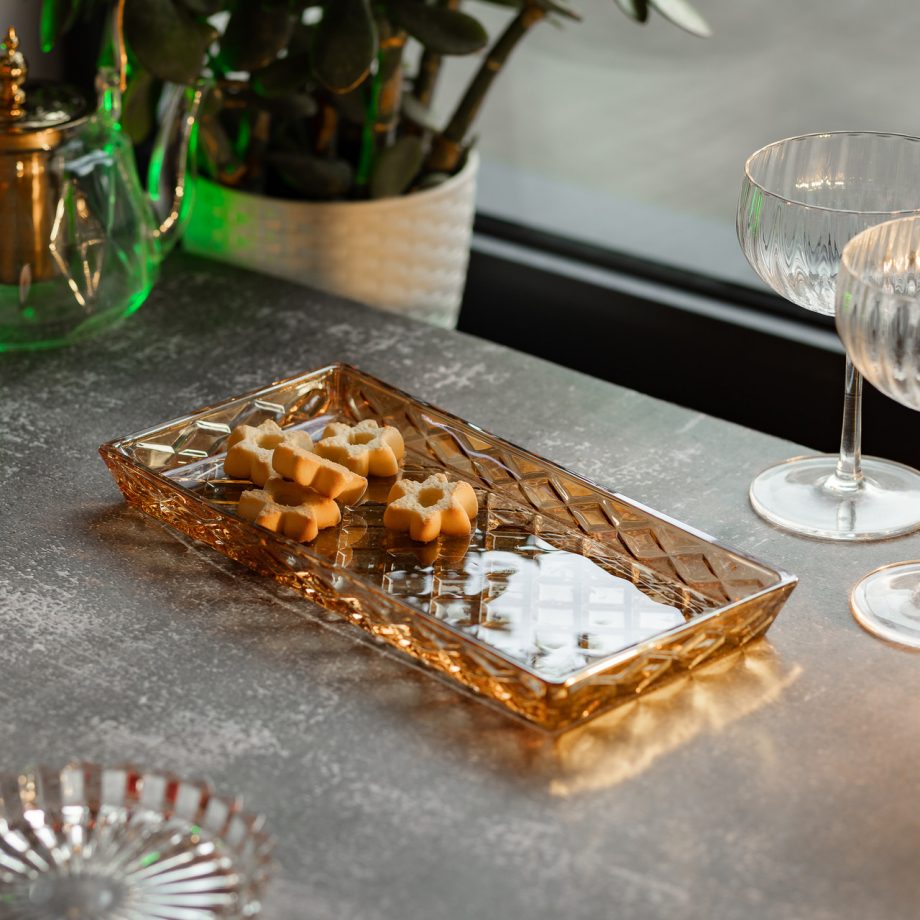Блюдо для закусок скляне 27,5*13,5*2,5 см квадратне
