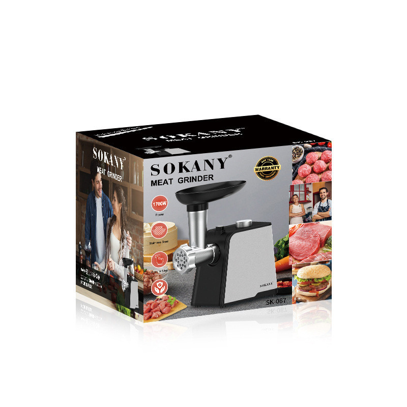 Електрична м'ясорубка для фаршу 1700 Вт електром'ясорубка Sokany