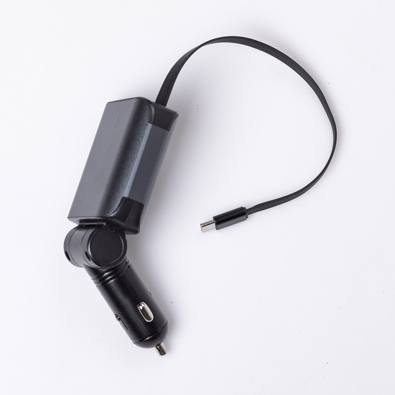 Автомобільний зарядний пристрій LED-проекція, зі швидкою зарядкою та висувним кабелем Type-C