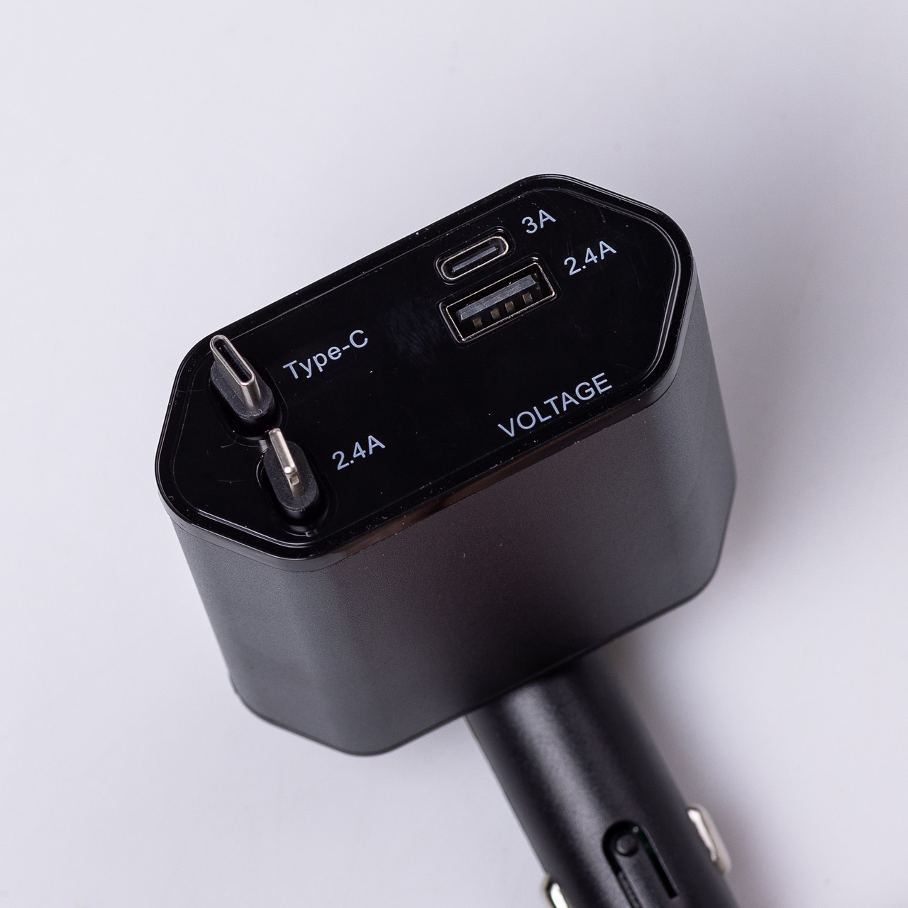 Автомобільний зарядний пристрій Starry Sky з висувними кабелями та портами USB-A/USB-C