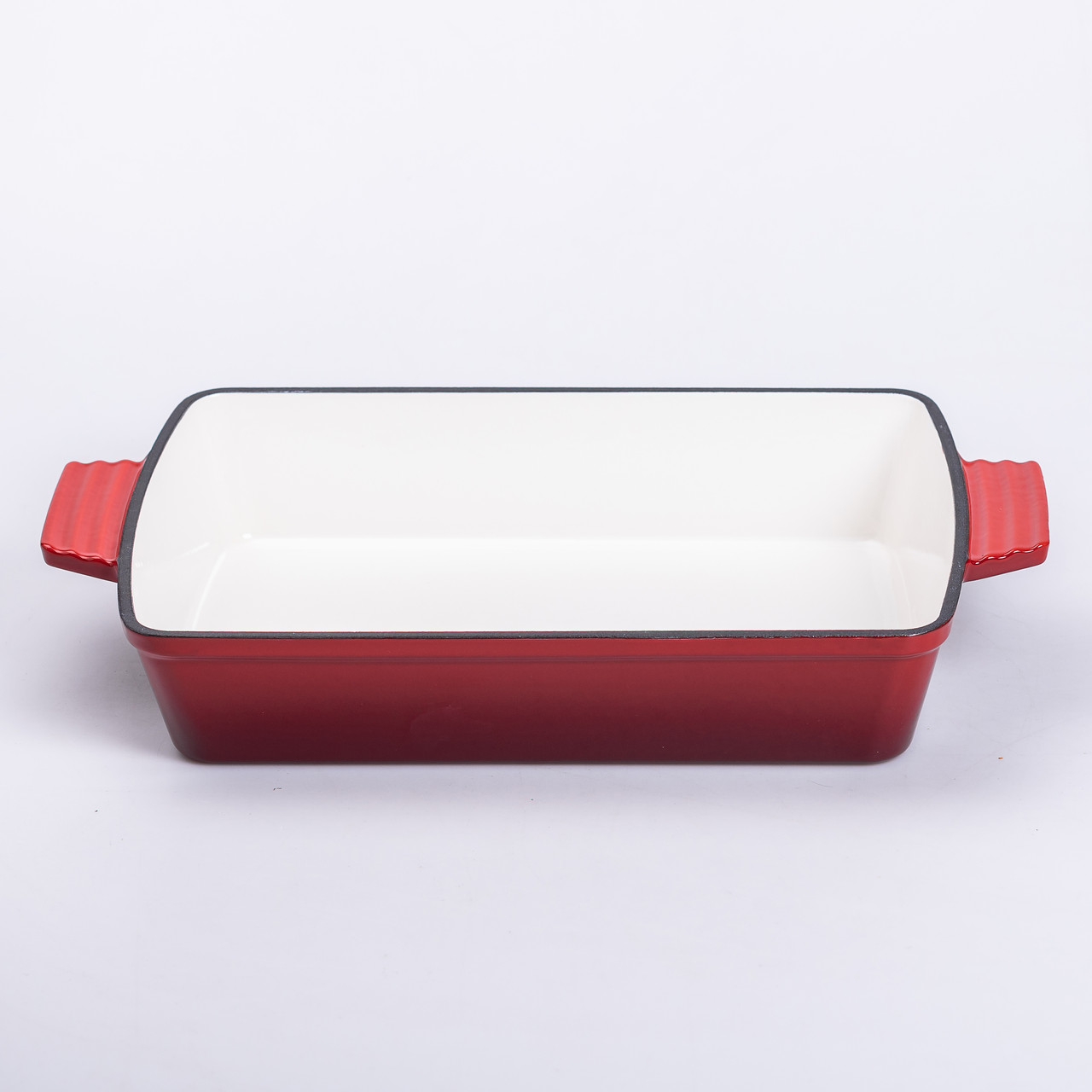 Форма для запікання чавунна 39.5х23.5х6 см форма для випічки 3 л Червона
