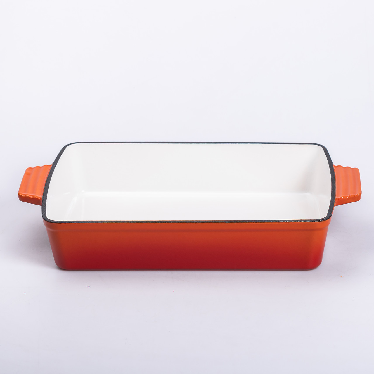 Форма для запікання чавунна 40х23.6х6 см форма для випічки 3 л Помаранчева