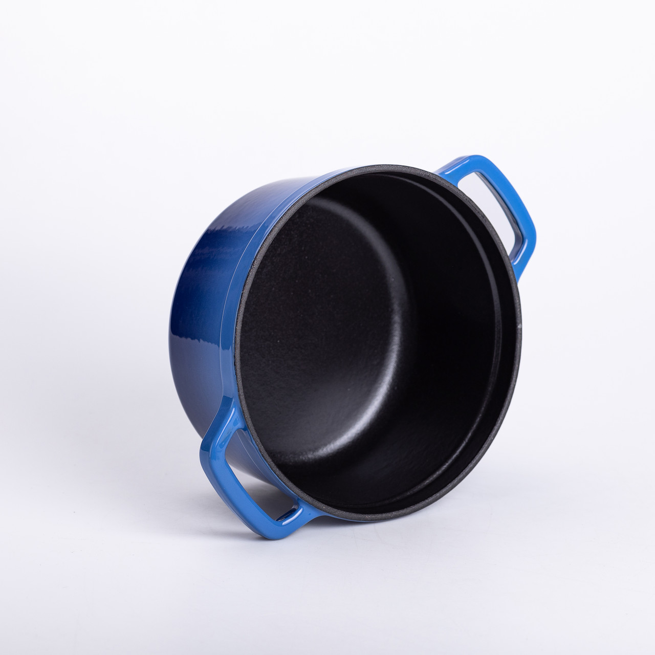 Каструля чавунна емальована 2 л з кришкою Ø20 см Синя