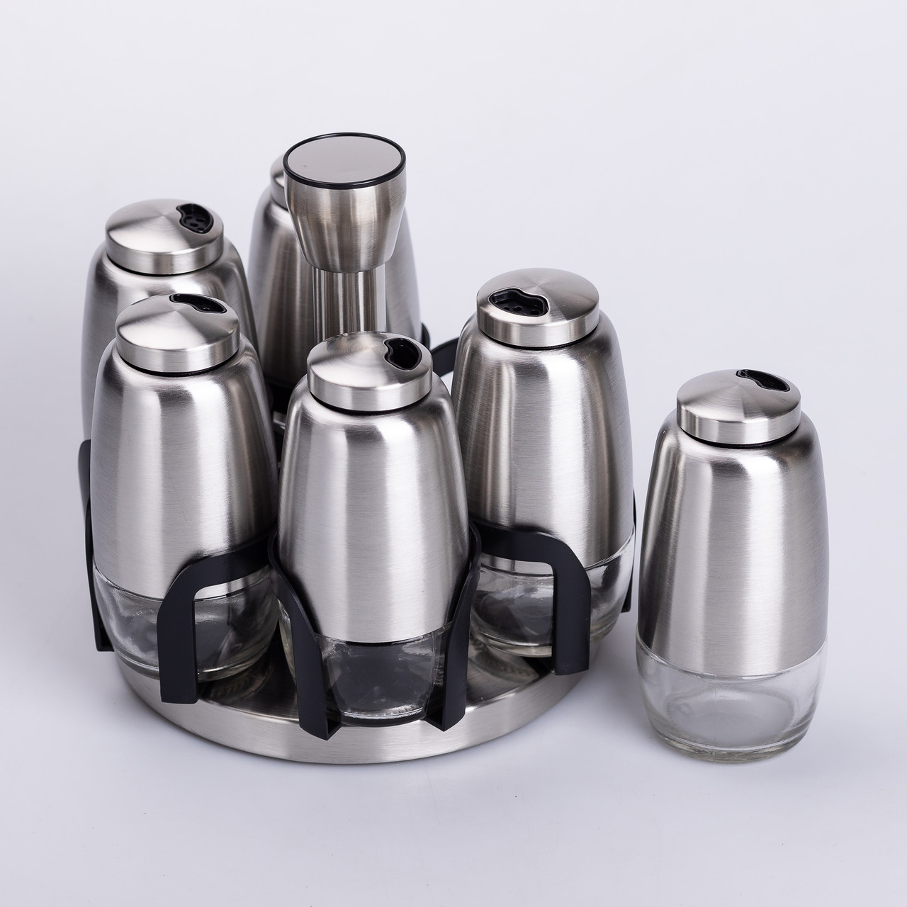 Набір баночок для спецій 6 шт 15х15х16 см карусель для зберігання спецій