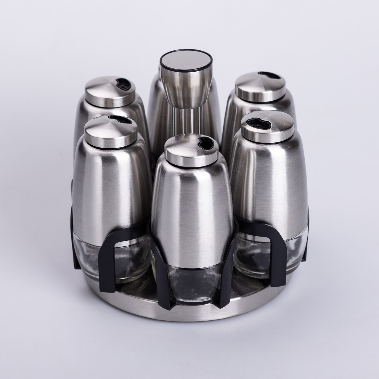 Набір баночок для спецій 6 шт 15х15х16 см карусель для зберігання спецій