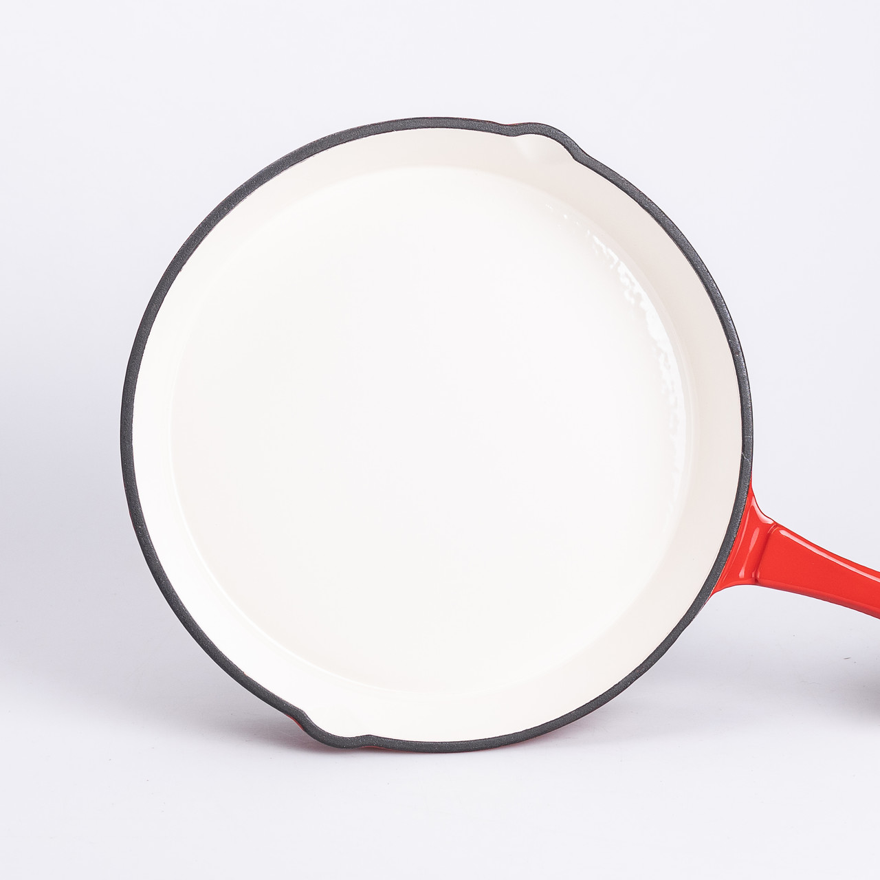 Набір чавунного посуду для приготування 3 каструлі та сковорода з емальованим покриттям Червоний