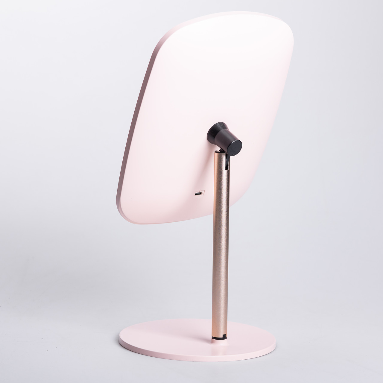 Настільне дзеркало з підсвічуванням 23х18 см для макіяжу на ніжці Рожеве