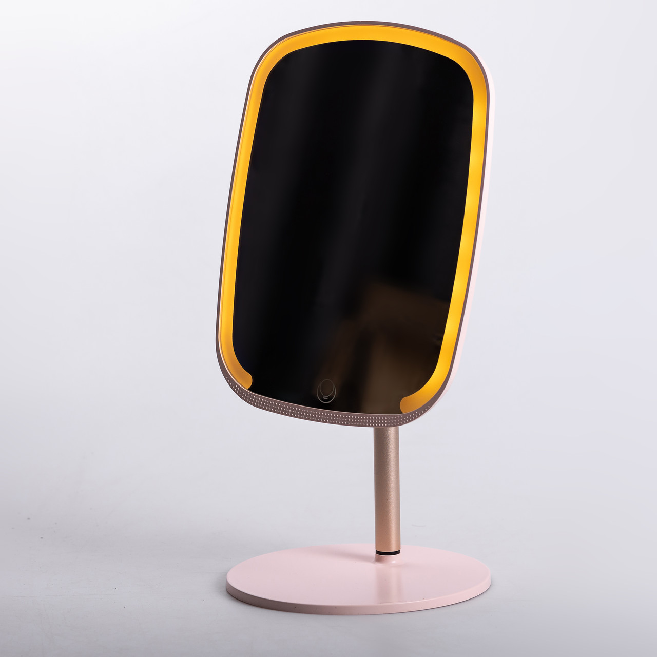 Настільне дзеркало з підсвічуванням 23х18 см для макіяжу на ніжці Рожеве