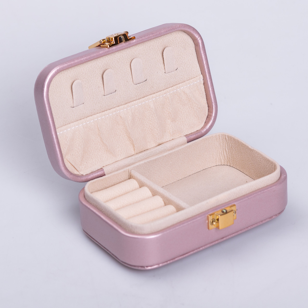 Скринька для прикрас з еко шкіри 12×7.5×4 см із застібкою органайзер для ювелірних виробів