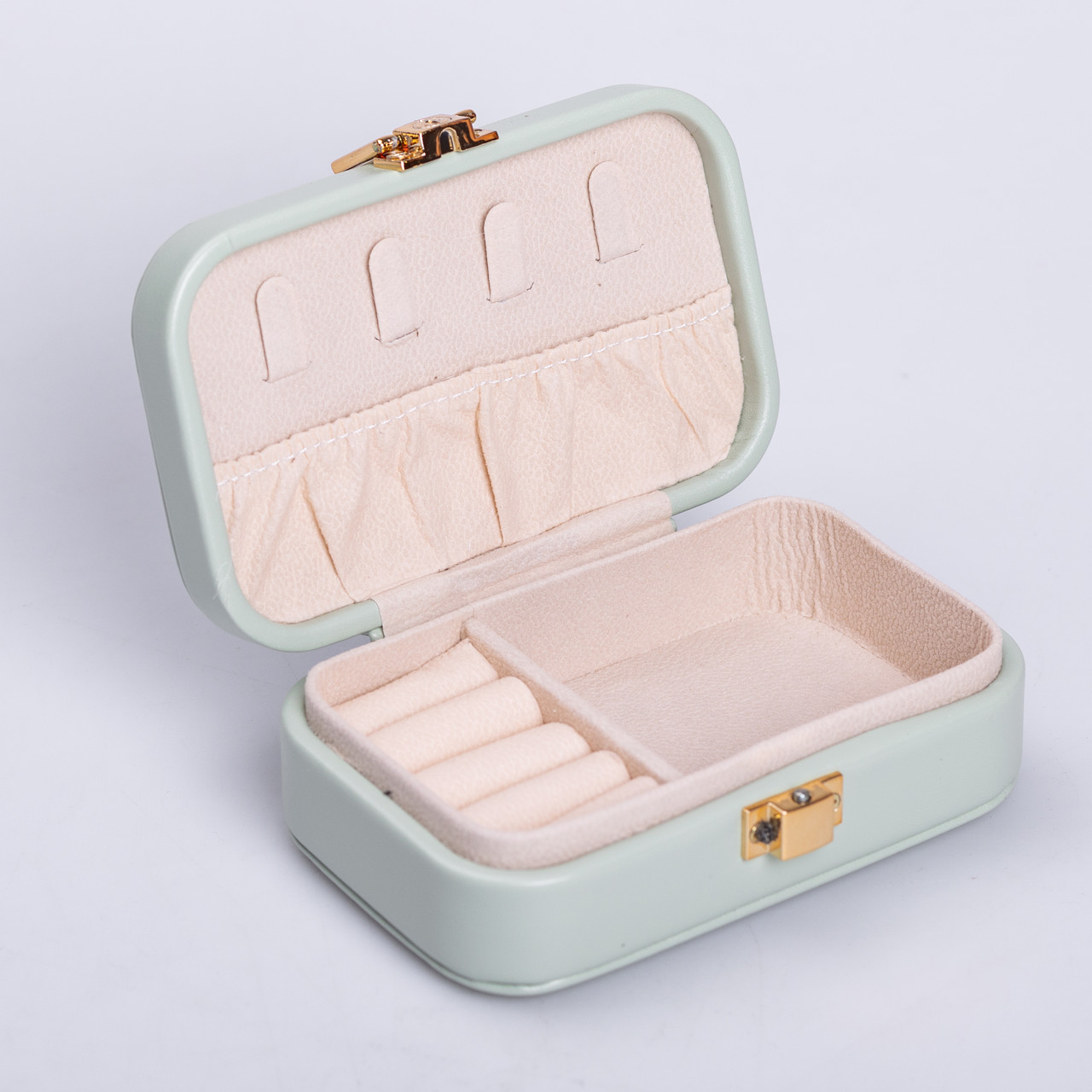 Скринька для прикрас з еко шкіри 12×7.5×4 см із застібкою органайзер для ювелірних виробів