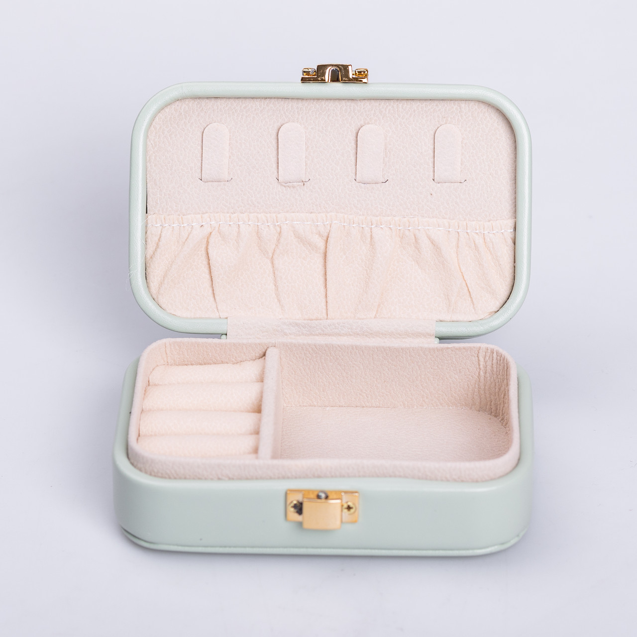 Скринька для прикрас з еко шкіри 12×7.5×4 см із застібкою органайзер для ювелірних виробів