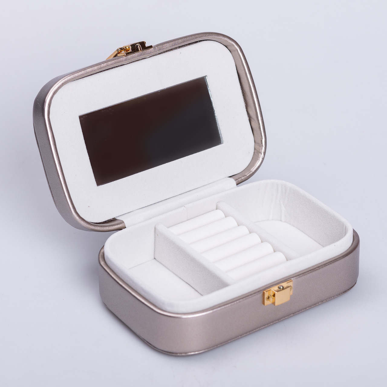 Скринька для прикрас з еко шкіри 15×10×5 см із дзеркалом органайзер для ювелірних виробів