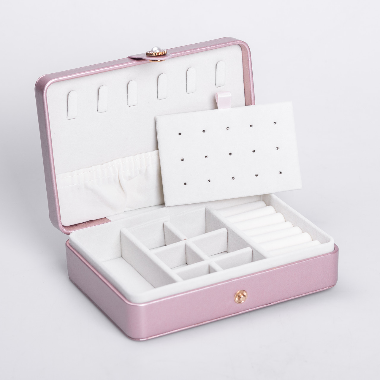 Скринька для прикрас з еко шкіри 16×11×4.7 см органайзер для ювелірних виробів