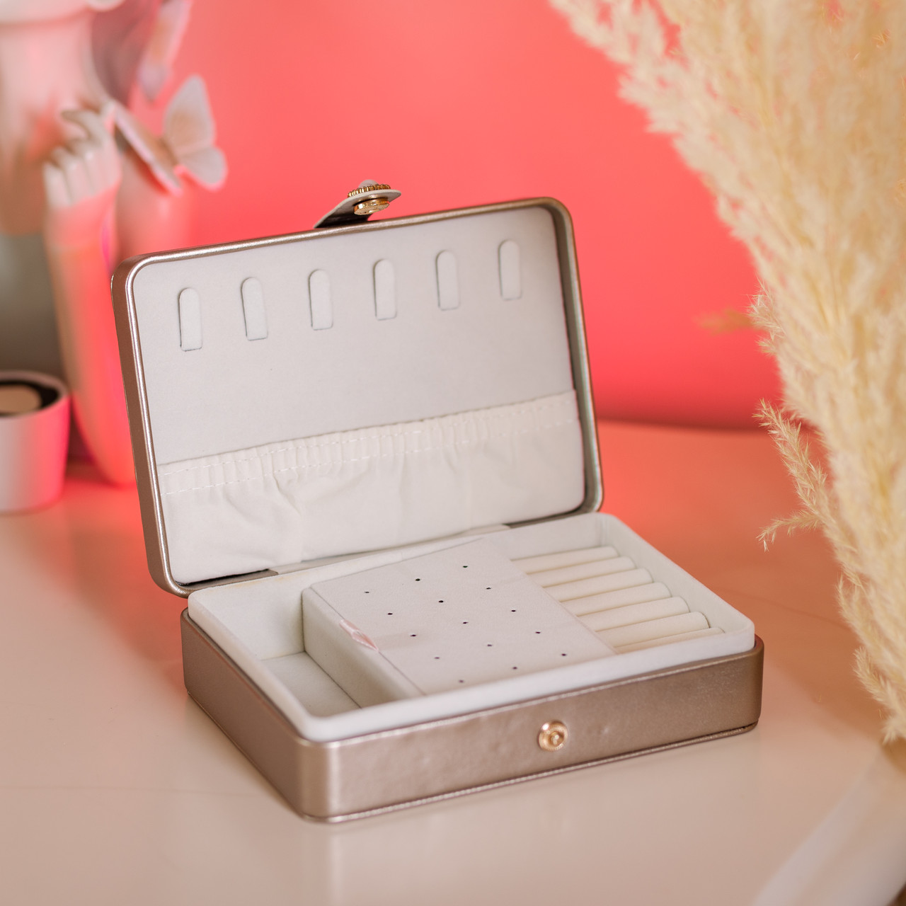 Скринька для прикрас з еко шкіри 16×11×4.7 см органайзер для ювелірних виробів