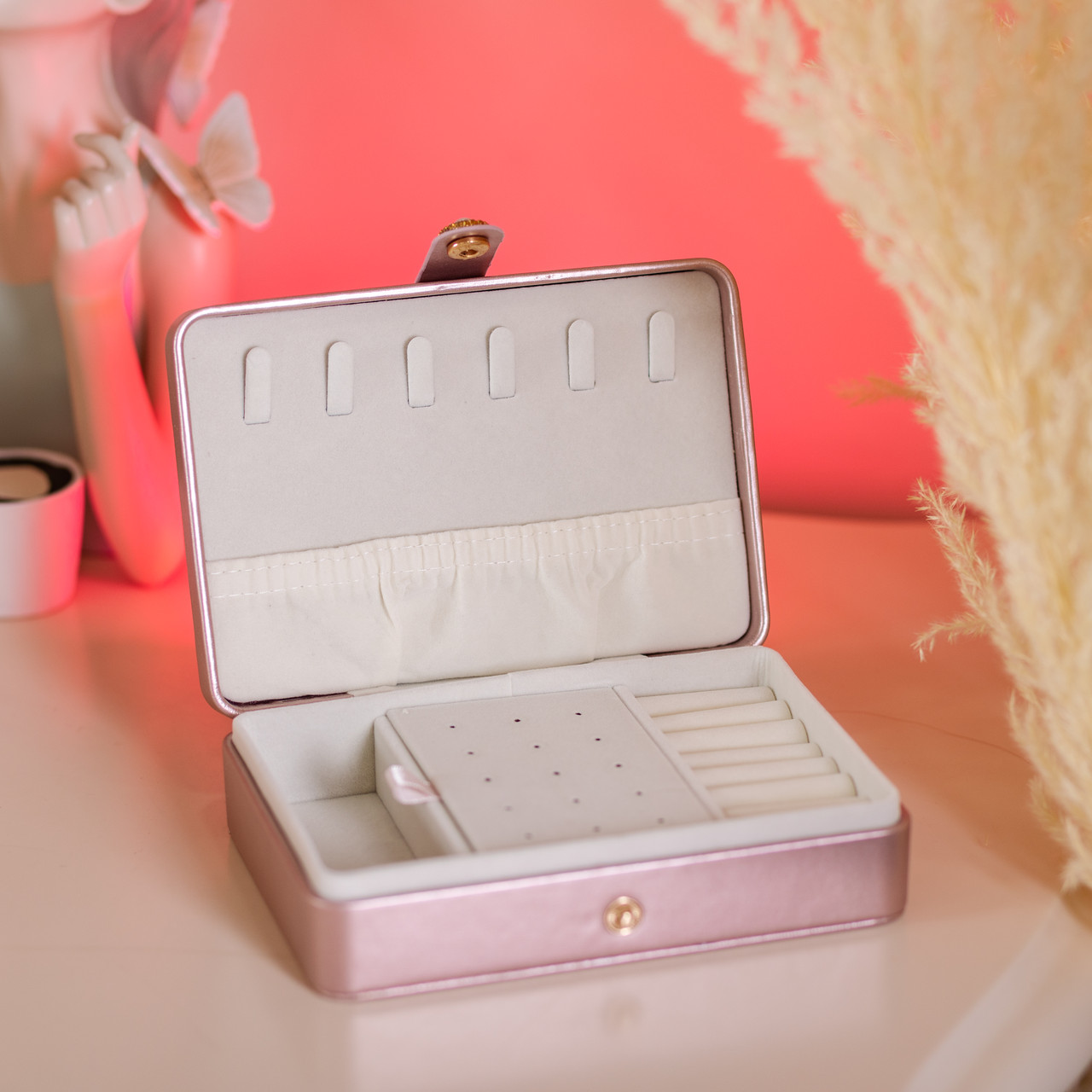 Скринька для прикрас з еко шкіри 16×11×4.7 см органайзер для ювелірних виробів