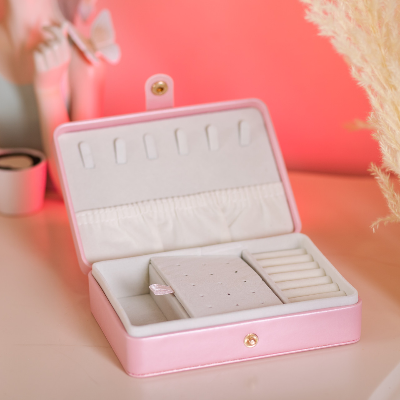 Скринька для прикрас з еко шкіри 16×11×4.7 см органайзер для ювелірних виробів