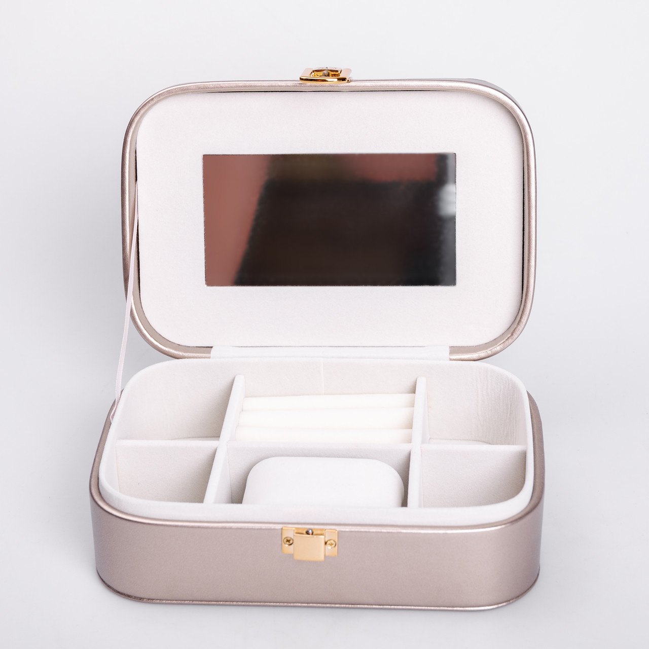 Скринька для прикрас з еко шкіри 20×14×7 см із дзеркалом органайзер для ювелірних виробів