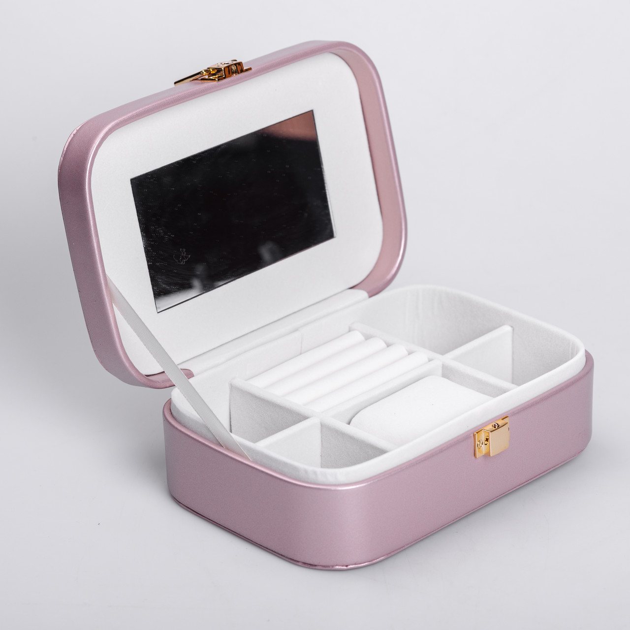 Скринька для прикрас з еко шкіри 20×14×7 см із дзеркалом органайзер для ювелірних виробів