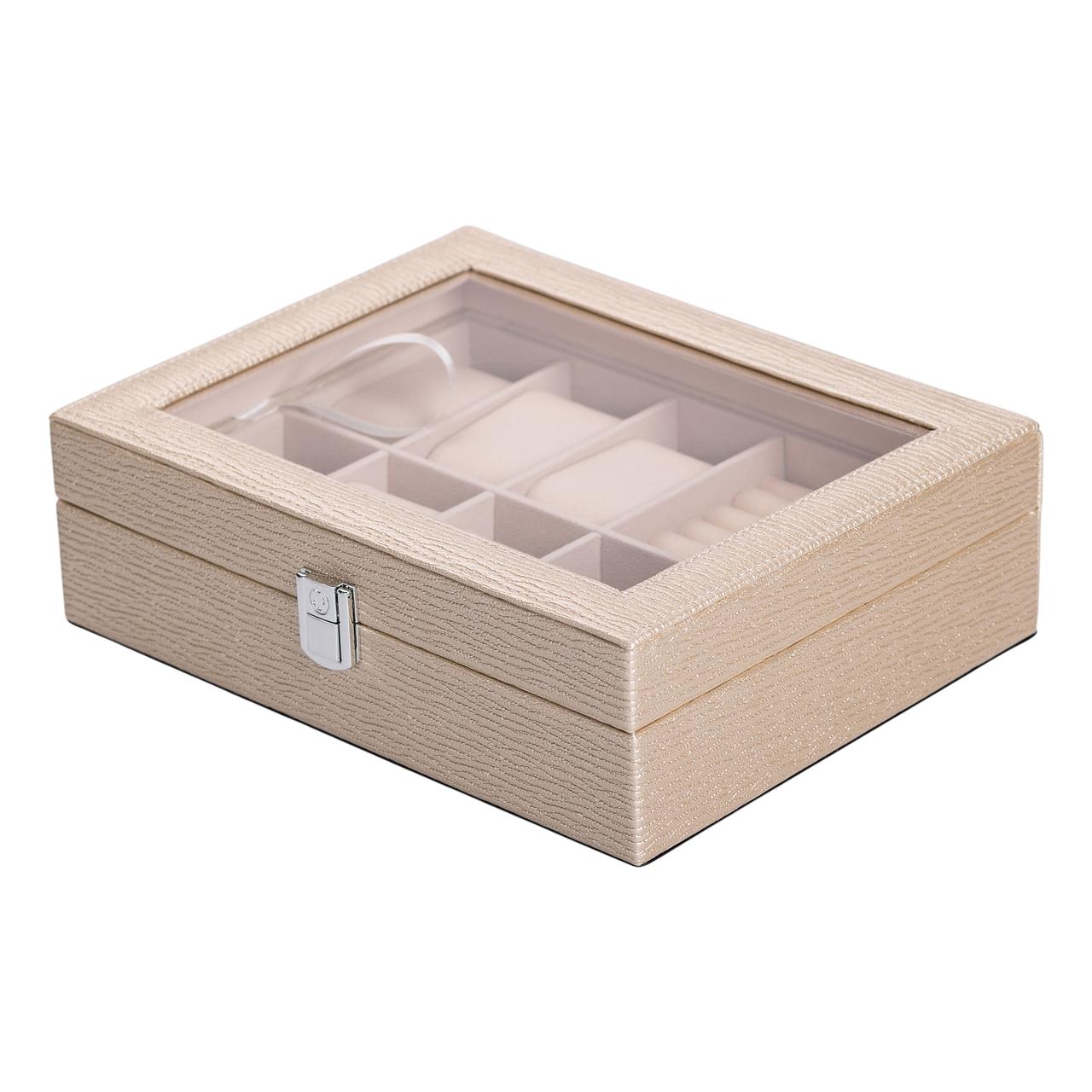 Скринька для прикрас з еко шкіри 25.5×20×7.5 см органайзер для ювелірних виробів