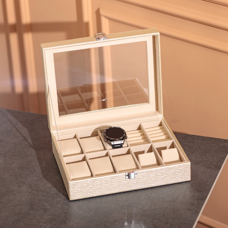 Скринька для прикрас з еко шкіри 25.5×20×7.5 см органайзер для ювелірних виробів