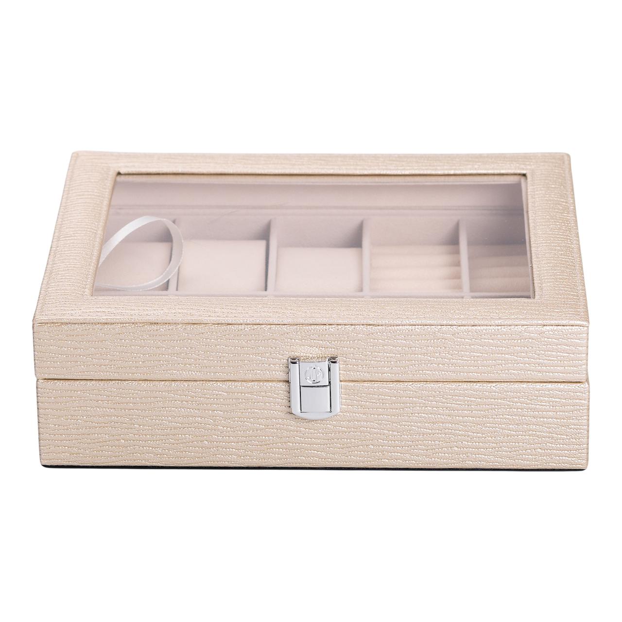 Скринька для прикрас з еко шкіри 25.5×20×7.5 см органайзер для ювелірних виробів