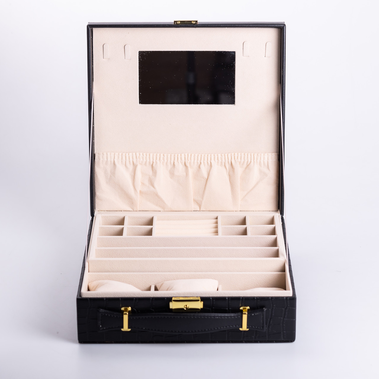 Скринька для прикрас з еко шкіри 2 яруси органайзер для ювелірних виробів