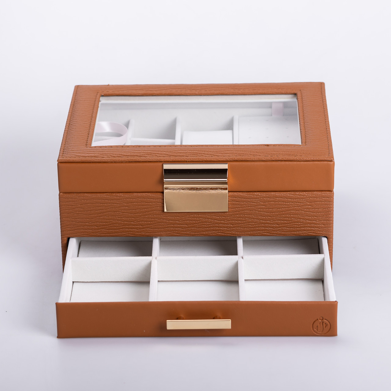 Скринька для прикрас з еко шкіри 2 яруси органайзер для ювелірних виробів