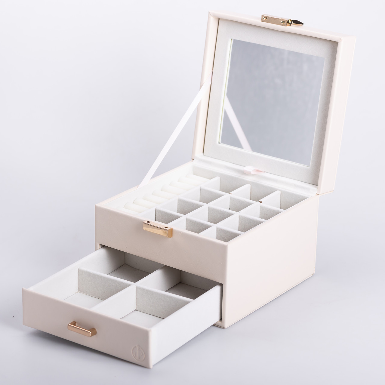 Скринька для прикрас з еко шкіри 2 яруси органайзер для ювелірних виробів